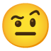 Face with Raised Eyebrow emoji on Google