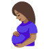 Schwangere Frau: mittlere Hautfarbe-Emoji auf Google