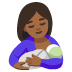 Emoji Menyusu badan: ton kulit sederhana gelap pada Google