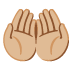 อีโมจิ แบสองมือ: โทนผิวสีขาวเหลือง บน Google