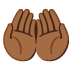 Emoji Mani unite in alto: carnagione abbastanza scura su Google