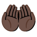 Handflächen nach oben: dunkle Hautfarbe-Emoji auf Google