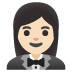Frau im Smoking: helle Hautfarbe-Emoji auf Google
