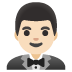 Emoji Uomo in smoking: carnagione chiara su Google