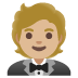 Person in Tuxedo: Medium-Light Skin Tone emoji on Google