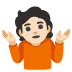 Schulterzuckende Person: helle Hautfarbe-Emoji auf Google