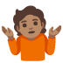 Emoji Persona che scrolla le spalle: carnagione olivastra su Google