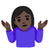 Emoji Donna che scrolla le spalle: carnagione scura su Google