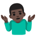 Man Shrugging: Dark Skin Tone emoji on Google