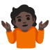 Person Shrugging: Dark Skin Tone emoji on Google