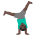 Man Cartwheeling: Dark Skin Tone emoji on Google