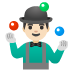 Man Juggling: Light Skin Tone emoji on Google