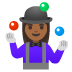 Woman Juggling: Medium-Dark Skin Tone emoji on Google