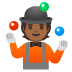 Person Juggling: Medium-Dark Skin Tone emoji on Google