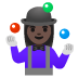 Woman Juggling: Dark Skin Tone emoji on Google