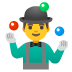 Jongleur-Emoji auf Google