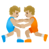 People Wrestling: Medium-Light Skin Tone emoji on Google