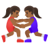 Worstelende vrouwen: donkergetinte huidskleur-emoji op Google