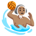 Google üzerinde Su topu oynayan erkek: orta cilt tonu emojisi