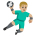 Man Playing Handball: Medium-Light Skin Tone emoji on Google