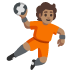 Person Playing Handball: Medium Skin Tone emoji on Google