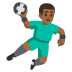 Handballspieler: mitteldunkle Hautfarbe-Emoji auf Google