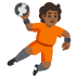 Person Playing Handball: Medium-Dark Skin Tone emoji on Google