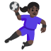Woman Playing Handball: Dark Skin Tone emoji on Google