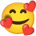 Smiling Face with Hearts emoji on Google