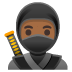 Ninja: Medium-Dark Skin Tone emoji on Google