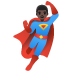 Man Superhero: Dark Skin Tone emoji on Google