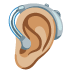 Emoji Orecchio con apparecchio acustico: carnagione abbastanza chiara su Google
