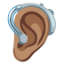 Ohr mit Hörgerät: mittlere Hautfarbe-Emoji auf Google