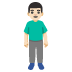 Emoji Uomo in piedi: carnagione chiara su Google