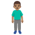 Stehender Mann: mittlere Hautfarbe-Emoji auf Google