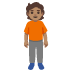Stehende Person: mittlere Hautfarbe-Emoji auf Google
