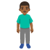 Man Standing: Medium-Dark Skin Tone emoji on Google