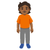Google üzerinde Ayakta duran kişi: orta koyu cilt tonu emojisi