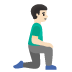 Man Kneeling Facing Right: Light Skin Tone emoji on Google