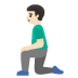 Man Kneeling: Light Skin Tone emoji on Google