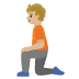 Person Kneeling: Medium-Light Skin Tone emoji on Google