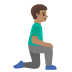 Emoji Uomo inginocchiato: carnagione olivastra e a destra su Google