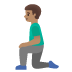 Man Kneeling: Medium Skin Tone emoji on Google