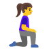 Emoji Donna inginocchiata: a destra su Google