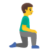 Kniender Mann: nach rechts-Emoji auf Google