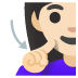 Deaf Woman: Light Skin Tone emoji on Google