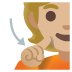 Gehörlose Person: mittelhelle Hautfarbe-Emoji auf Google