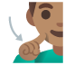 Google での 耳の不自由な男性: 中間の肌色 絵文字