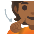Deaf Person: Medium-Dark Skin Tone emoji on Google