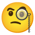 Face with Monocle emoji on Google